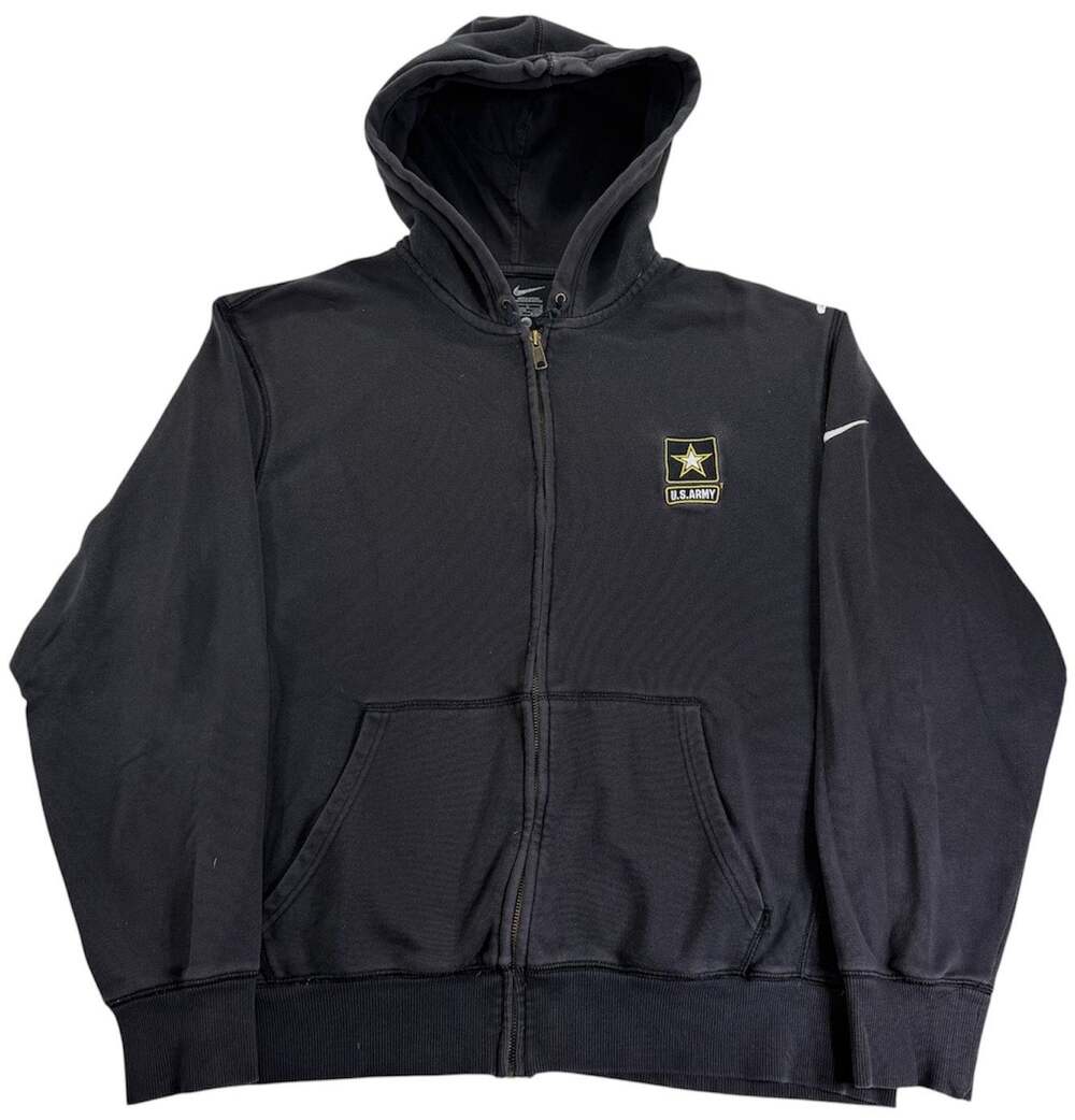 U.S. Army Nike Full Zip Hoodie Men's Large Black Pullover Sweatshirt